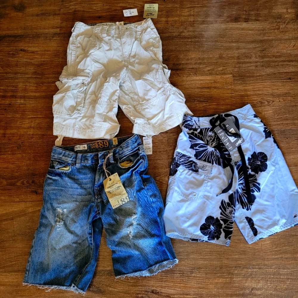 New boys bundle shorts short size 6 children's place O'Neill denim chino